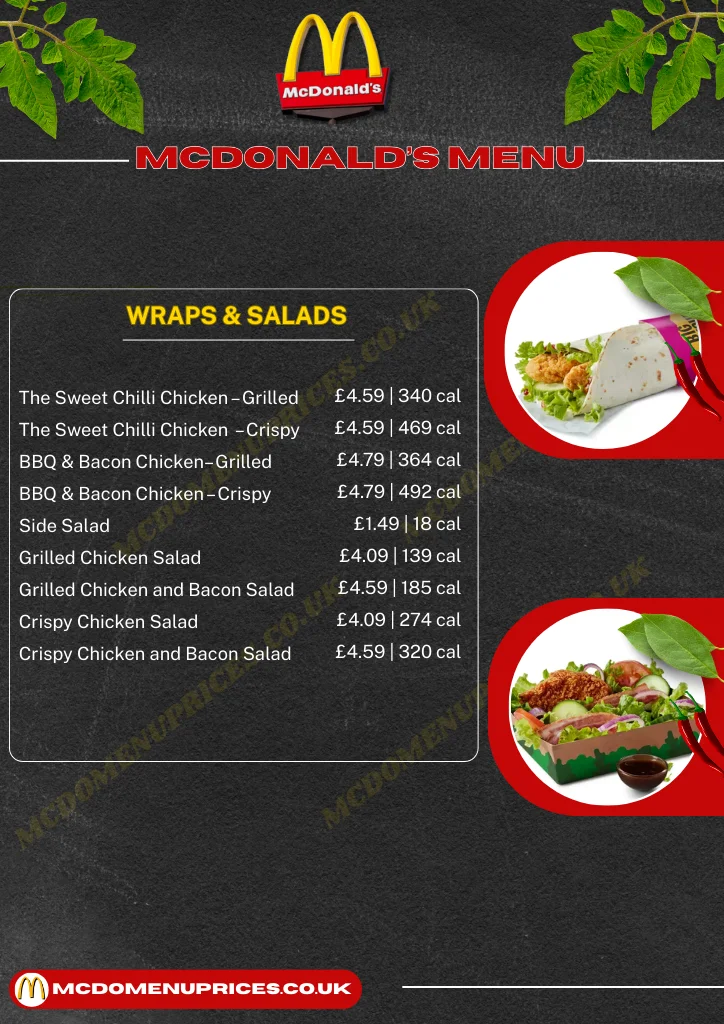 McDonalds UK WRAPS & SALADS